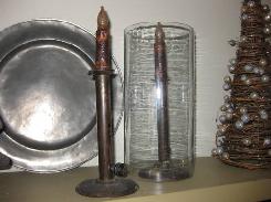 18th Century Tin Push Up Candle Holders 