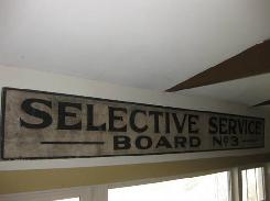 Selective Service Board No. 3 Wooden Sign 