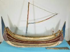 Scandanavian Carved Wooden Ship Model 