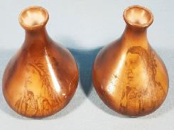 Indian Chief Milk Glass Vases 