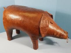 Hand Stitched Leather Pig