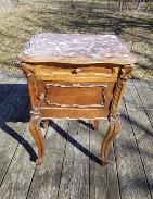 French Carved Marble Top Smoking Stand 
