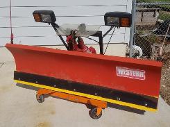 Western 6' 6 Hyd. snowplow w/ mounted poly blade & dolly cart (plow like new) 