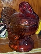 Amberina Turkey Candy Dish 