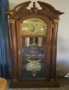 Pearl Walnut Pillar Grandfather's Clock