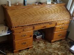 Country Pine Roll Top Desk 