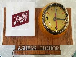 Schlitz Asher Liquor Table Clock 