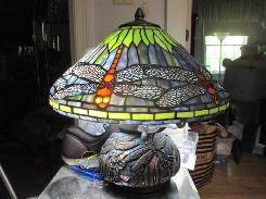 Art Glass Dragonfly Desk Lamp 