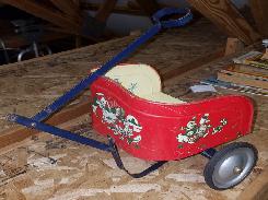 Muskin Mfg.  Child's Tin Litho Chariot Cart 