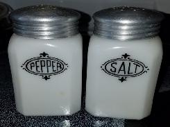 Milk Glass Depression Salt & Pepper Set 
