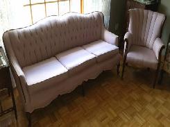French Sofa & Matching Wing Back Chairs 