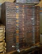 Oak Printer's 50 Drawer Cabinet 