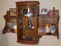 Fancy Oak Wall Mount Display Cabinet