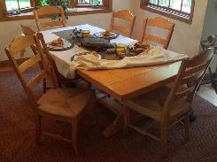 Quality Maple Trestle Table & Chair Set 