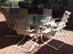 Octagon Glass Top Patio Table Set