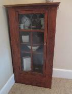 Oak Leaded Glass One Door Bookcase 