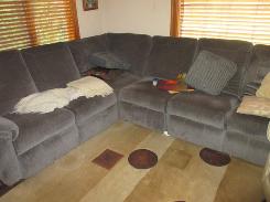 Contemporary Double Recliner Sectional Sofa 