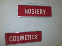 Hosiery & Cosmetics 2 Sided Display Signs  