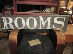 Primitive 'Rooms' Sign