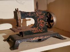 Child's Hand Stenciled Metal Sewing Machine 
