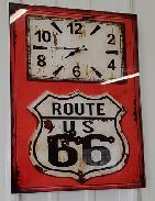 Route 66 Glass Wall Clock 