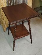 Walnut Beaded Square Parlor Table 
