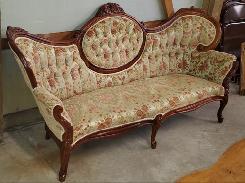 Victorian Walnut Shield Back Sofa 