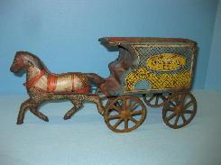 Early Tin Litho 'U.S. Mail 17' Horse & Delivery Wagon