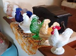 Covered Standing Rooster Candy Dishes