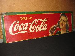       Drink Coca-Cola 1940's Metal Sign