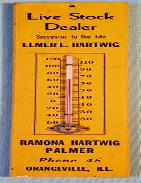 Elmer Hartwig Wooden John Deere Thermometer