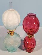 Cranberry Thumb Print Miniature Parlor Lamp 