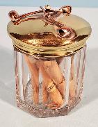 Tobacco Humidor w/ Brass & Copper Lid  
