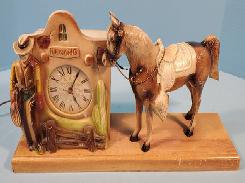Rancho Cowboy & Horse Mantle Clock