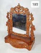 Swedish 1880's Carved Dressing Mirror