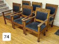 Oak & Leather Set of Lodge Chairs