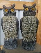Pair of Bobble Head Owl Scare Crows