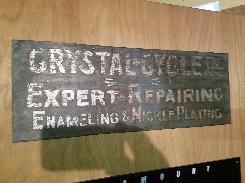 Crystal Cycle Co. Painted Metal Sign
