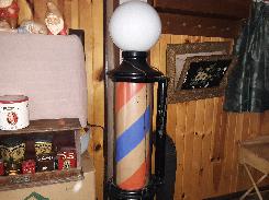 Early Cast Iron Pedestal Barber Pole
