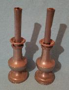 Pair of Early Pewter Oil Torches