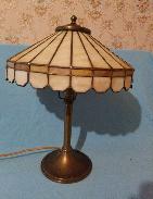 Leaded Carmel Art Glass Table Lamp