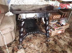 Fantastic Oak Carved Library Table