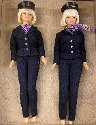 Pair of Mattel Barbie Doll Airline Stewardess