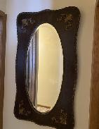 Victorian Fancy Framed Oval Beveled Mirror