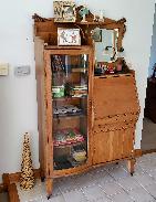 Carved Oak Secretary/Bookcase