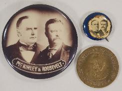 McKinley-Roosevelt Double Photo Pin Backs