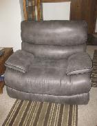 Over-Sized Slate Leather Recliner