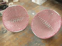 Vinyl Wicker Woven Floor Chairs
