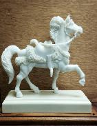 Kent Quesnell Marble Carousel Horse Sculptures 