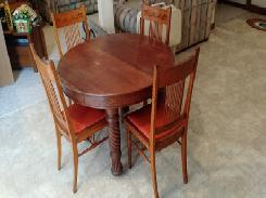 Oak Spiral Leg Dining Room Table 